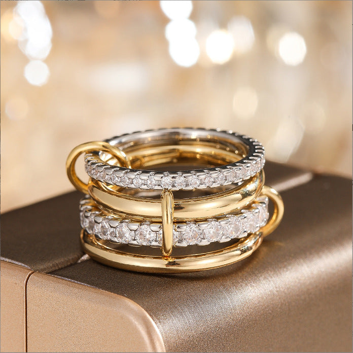 Damen Zierlicher und eleganter Ring mit Zirkonia-Verzierung Shop Nory