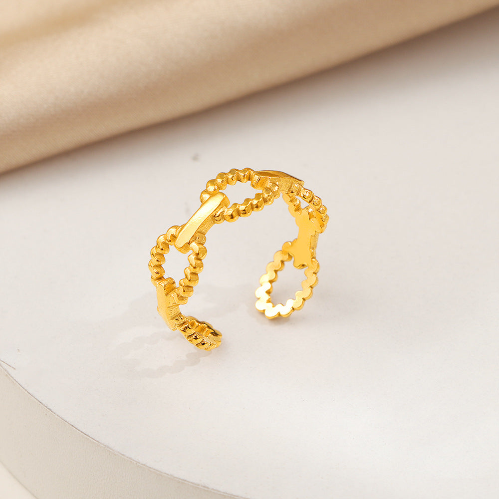 Frauen Blumige Filigran Band Ring Shop Nory