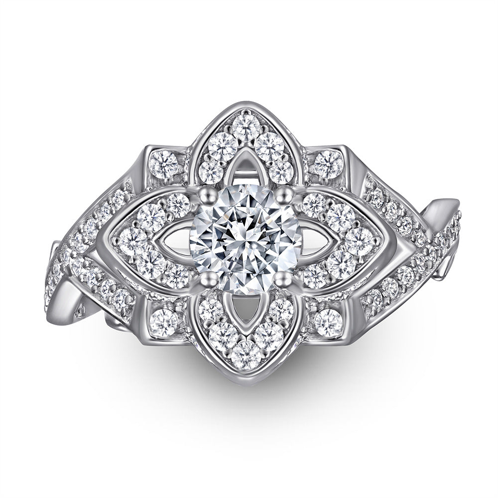 Damen Verlobungsring mit herzförmigem Zirkonia und funkelnden Details Shop Nory