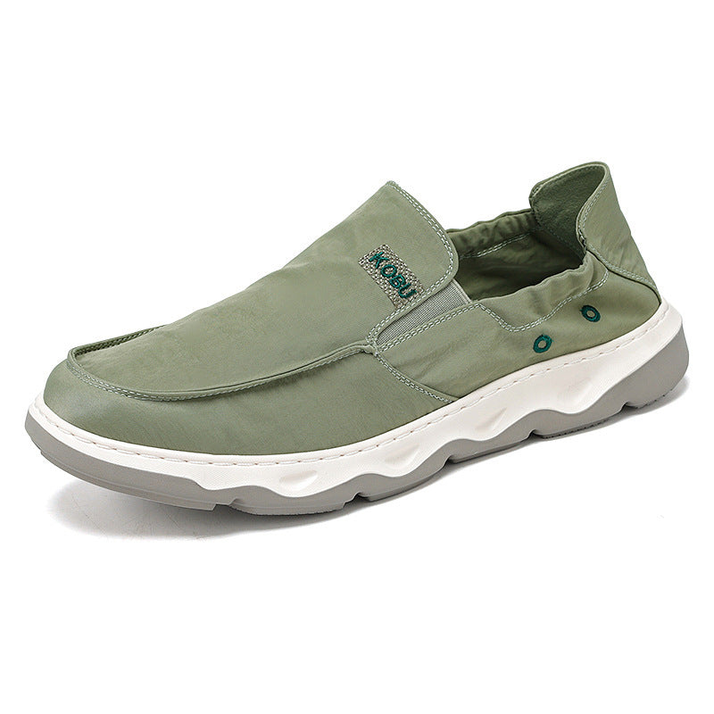 Herren elastischer Nubukoptik-Slipper mit gepolstertem Fersenrand und stoßdämpfender Wellenlaufsohle Shop Nory