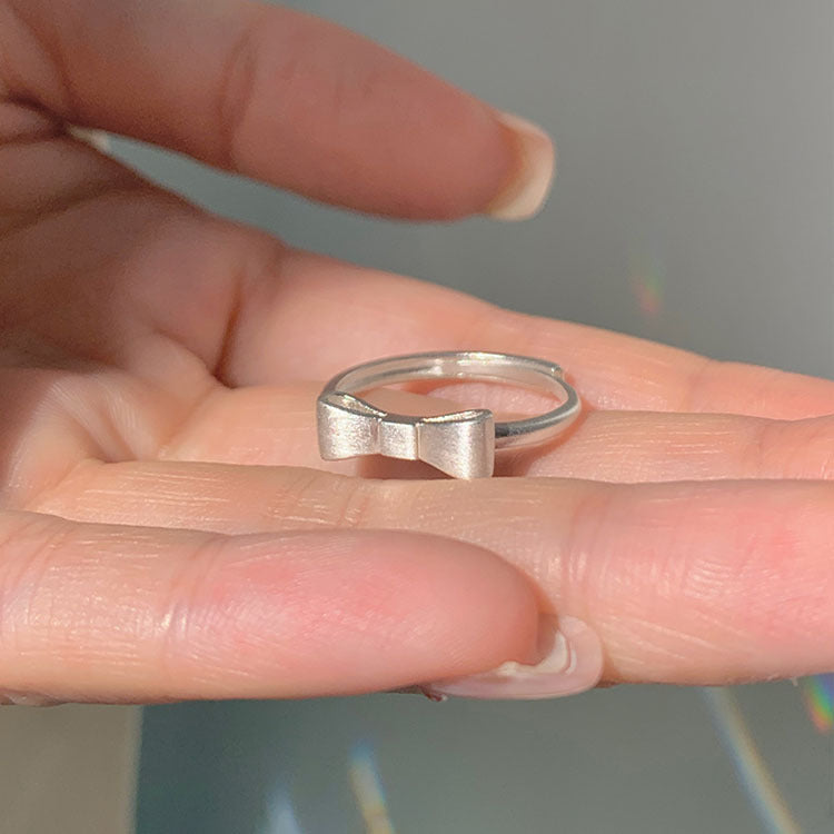 Damen Verspielter Schleifenring aus hochwertigem Silber Shop Nory