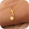 Damen Armband mit personalisiertem Anhänger und modernem Kreuzdesign Shop Nory