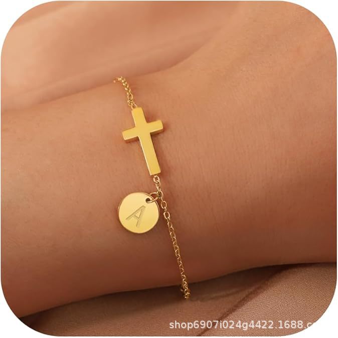 Damen Armband mit personalisiertem Anhänger und modernem Kreuzdesign Shop Nory