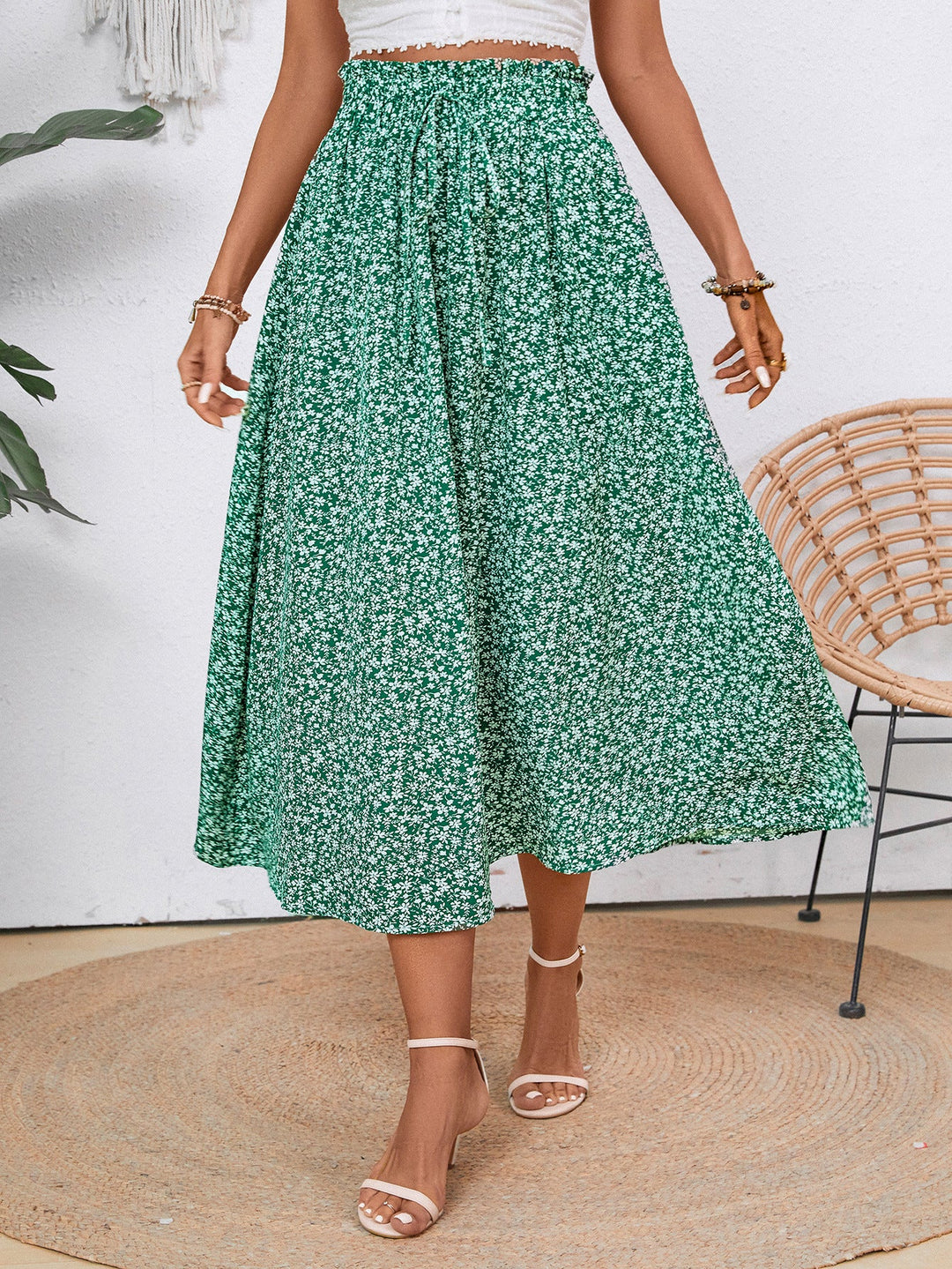 Damen Midi-Rock mit floralen Print