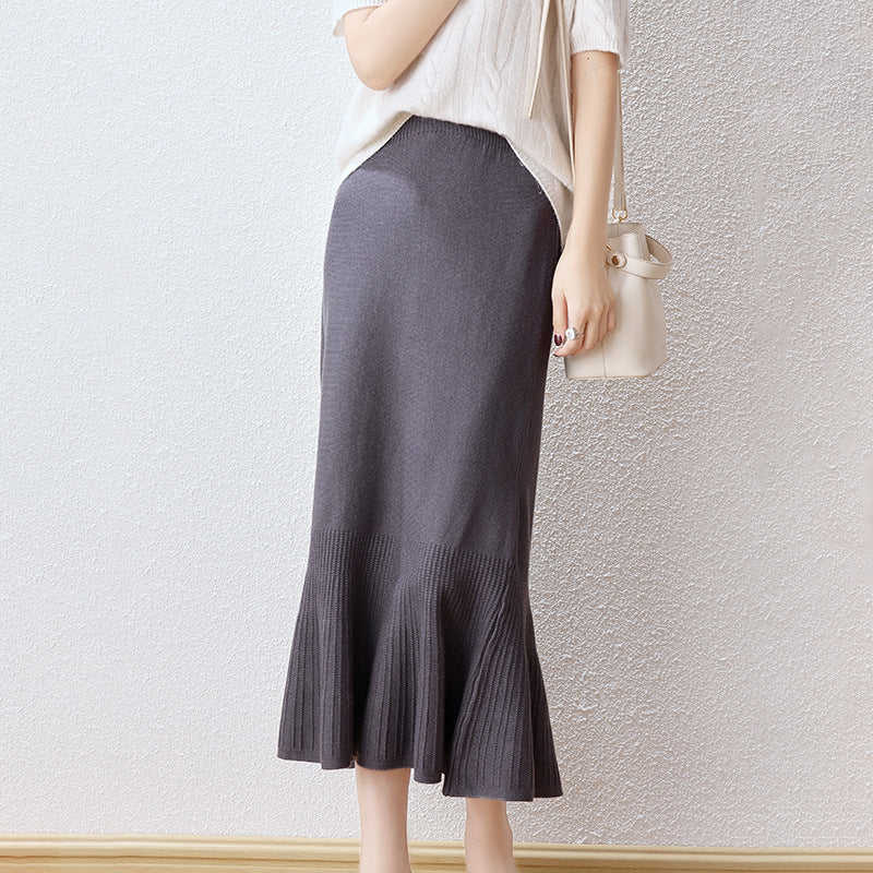 Damen Eleganter Strickrock mit Volant Shop Nory