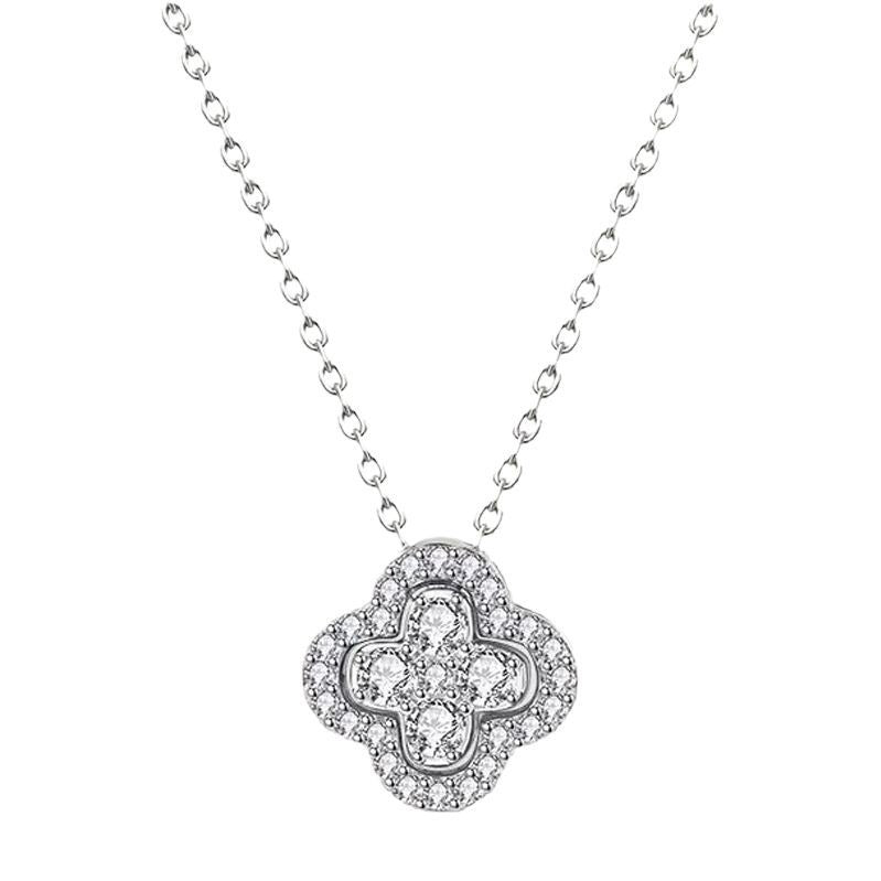 Damen Zarte Halskette mit floralen Zirkonia-Details Shop Nory