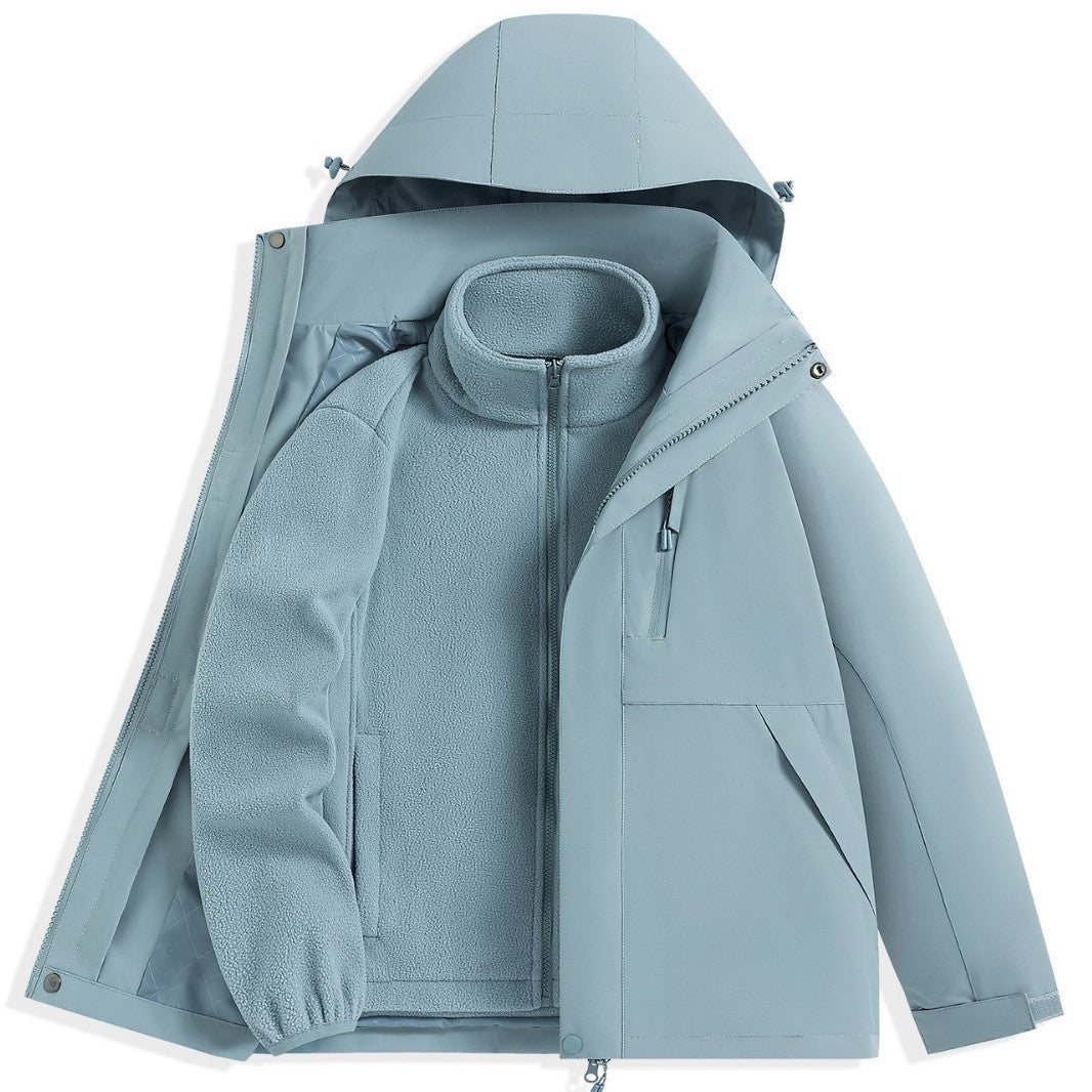 Herren zweilagiger Outdoorparka mit herausnehmbarer Fleece-Innenjacke und Kapuze Shop Nory