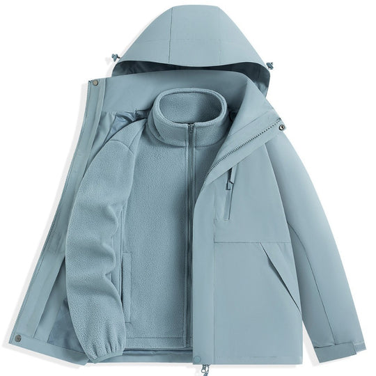 Herren zweilagiger Outdoorparka mit herausnehmbarer Fleece-Innenjacke und Kapuze Shop Nory