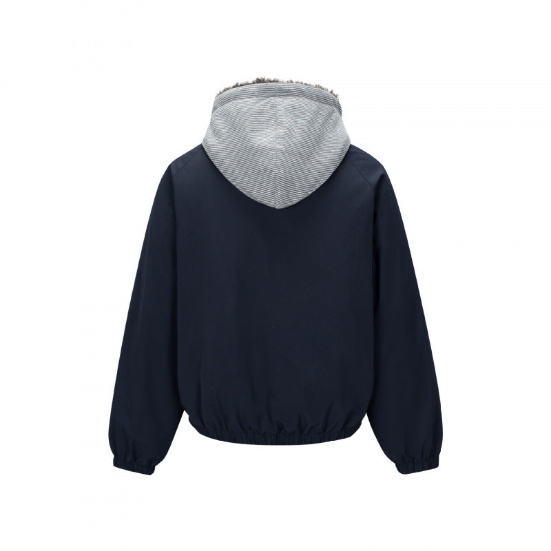 Herren Gefütterte Kapuzenjacke im Bomberstil mit Teddyfutter und elastischem Saum Shop Nory