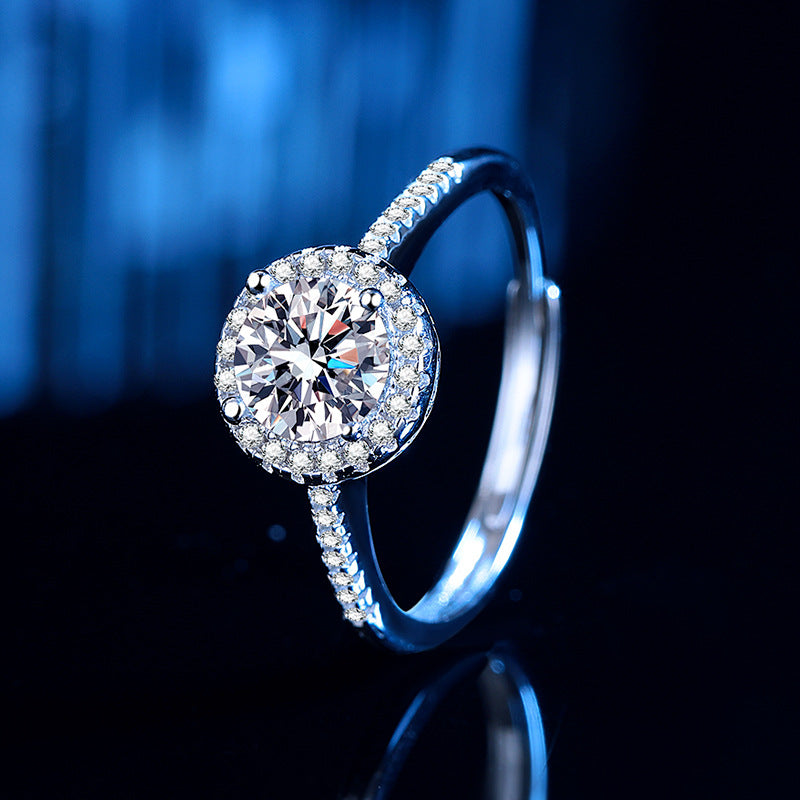 Damen Ring mit funkelndem Kristall und filigraner Verzierung Shop Nory