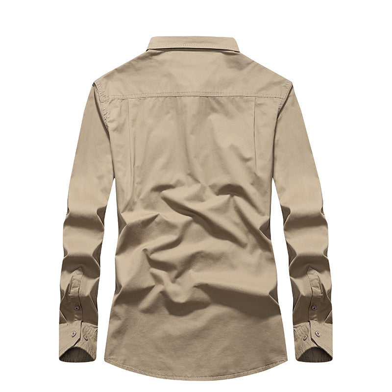 Herren Baumwoll-Utility-Hemd mit Brustpattentaschen, verstärkter Verarbeitung und klassischem Hemdkragen Shop Nory