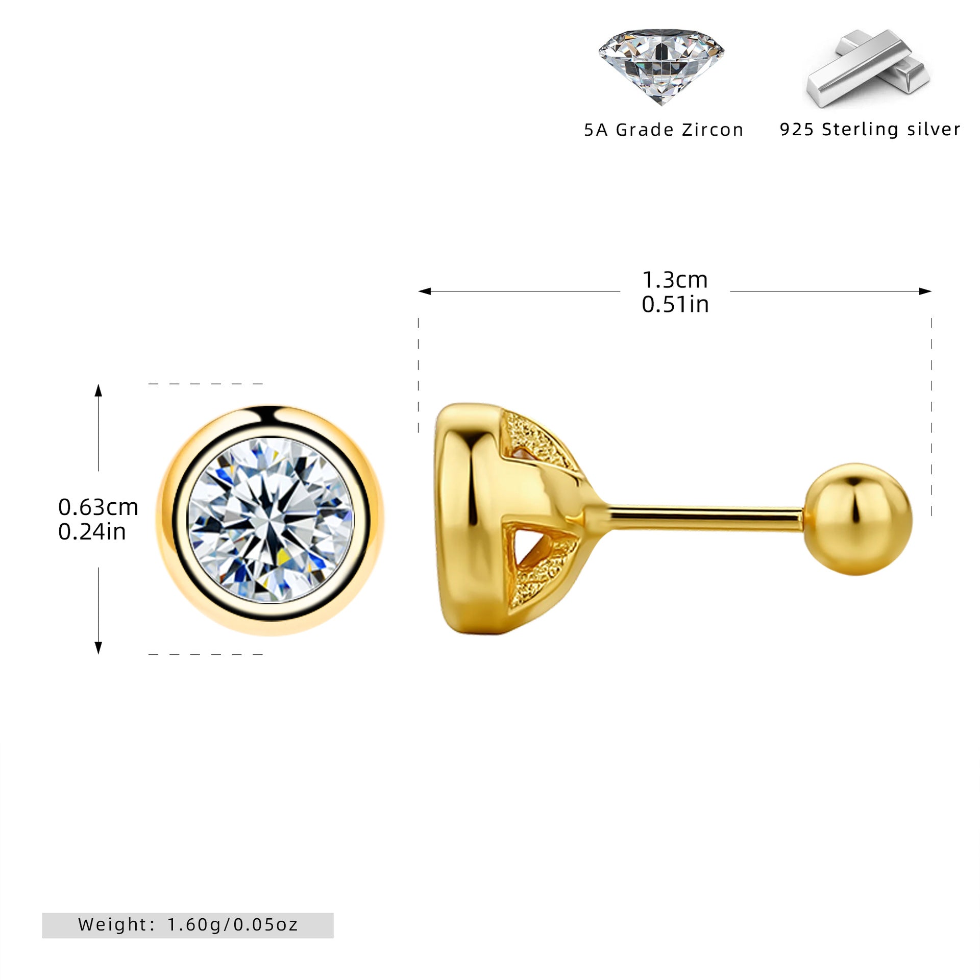 Damen Piercing mit funkelndem 5A Zirkon aus hochwertigem 925 Sterling Silber Shop Nory