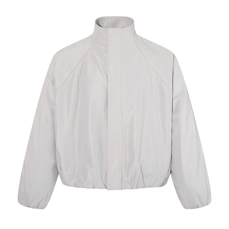 Damen Kurz geschnittene Stehkragen‑Blousonjacke mit elastischem Saum und verdecktem Reißverschluss Shop Nory