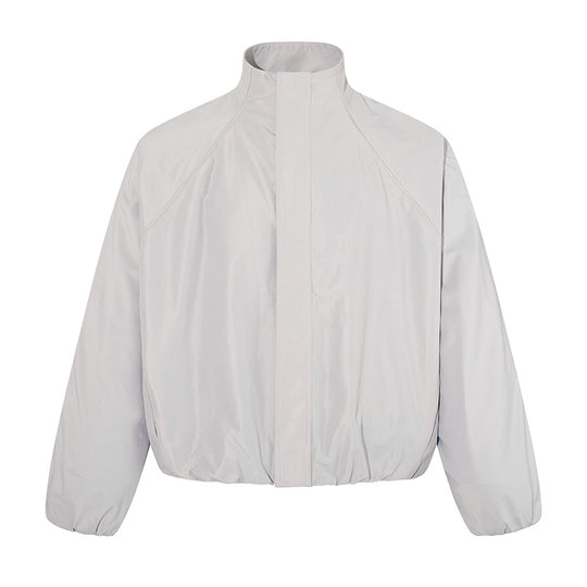 Damen Kurz geschnittene Stehkragen‑Blousonjacke mit elastischem Saum und verdecktem Reißverschluss Shop Nory