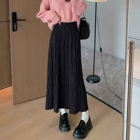 Damen Lange Plissee-Rock Shop Nory