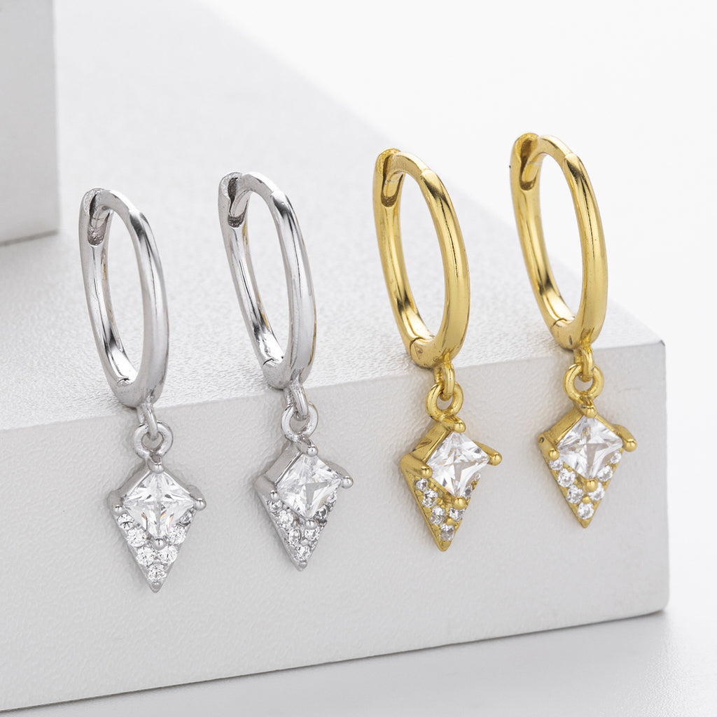 Damen Ohrhänger mit funkelndem Zirkonanhänger aus 925 Sterling Silber Shop Nory
