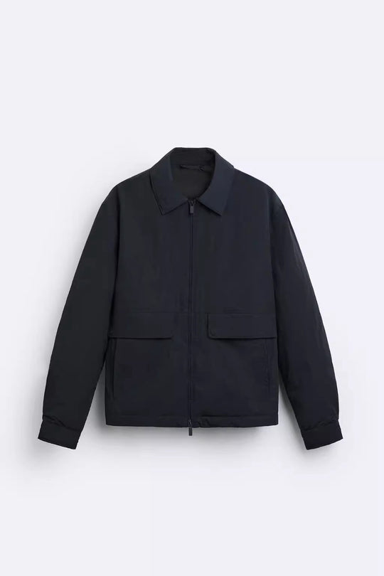 Herren Leichte Utility-Blousonjacke mit Hemdkragen und aufgesetzten Pattentaschen Shop Nory