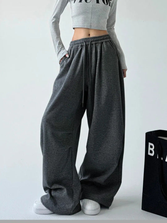 Damen Bequeme weite Jogginghose mit elastischem Bund und praktischen Taschen