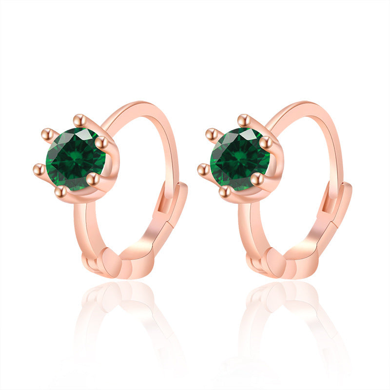 Damen elegante Funktionsohrringe mit grünem Kristallanhänger Shop Nory