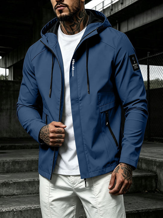 Herren Wasserabweisende Softshell-Jacke mit Kapuze und verdecktem Reißverschluss Shop Nory