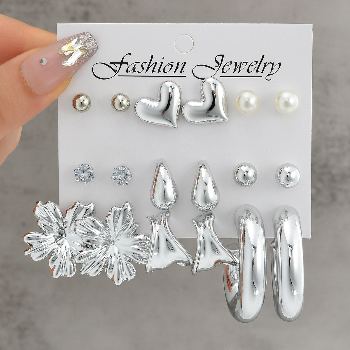 Damen Ohrstecker und Creolen Set Shop Nory