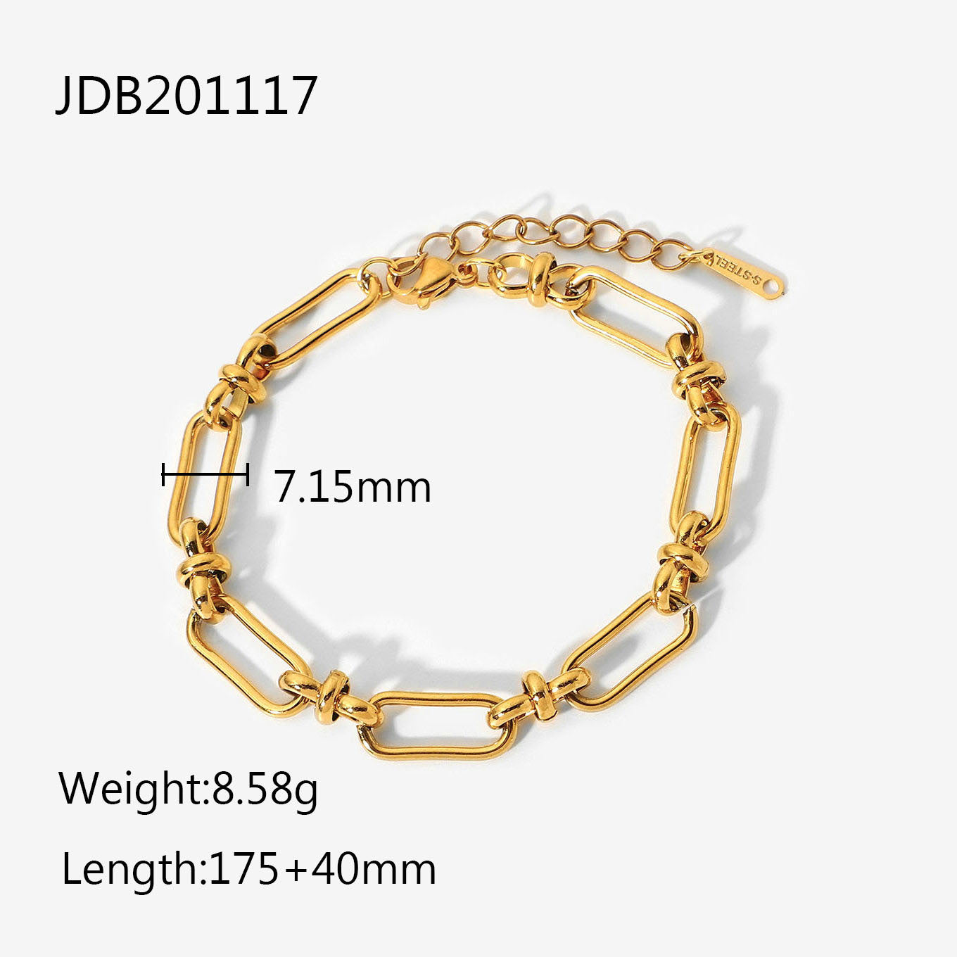 Damen Elegantes und zeitloses Armband mit modernem Gliederdesign Shop Nory