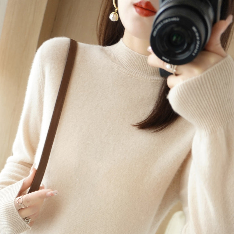 Damen Kurzrollkragenpullover in Kaschmir-Optik mit extralangen Rippbündchen Shop Nory