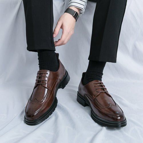 Herren Elegante Schnürschuhe aus hochwertigem Leder mit rutschfester Sohle