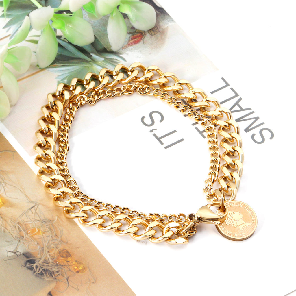 Damen Armband mit Anhänger aus hochwertigem Edelstahl und rosé vergoldetem Design Shop Nory
