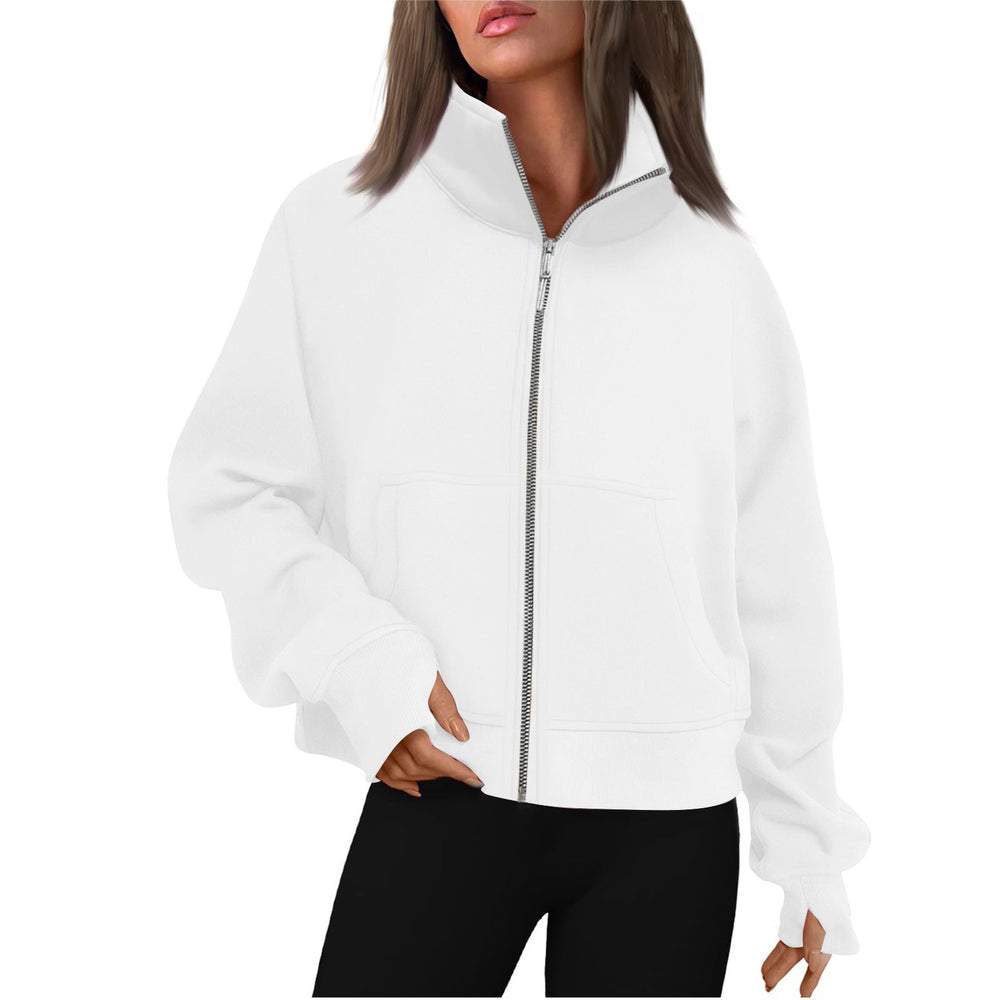 Damen bequeme Sweatjacke mit hohem Kragen