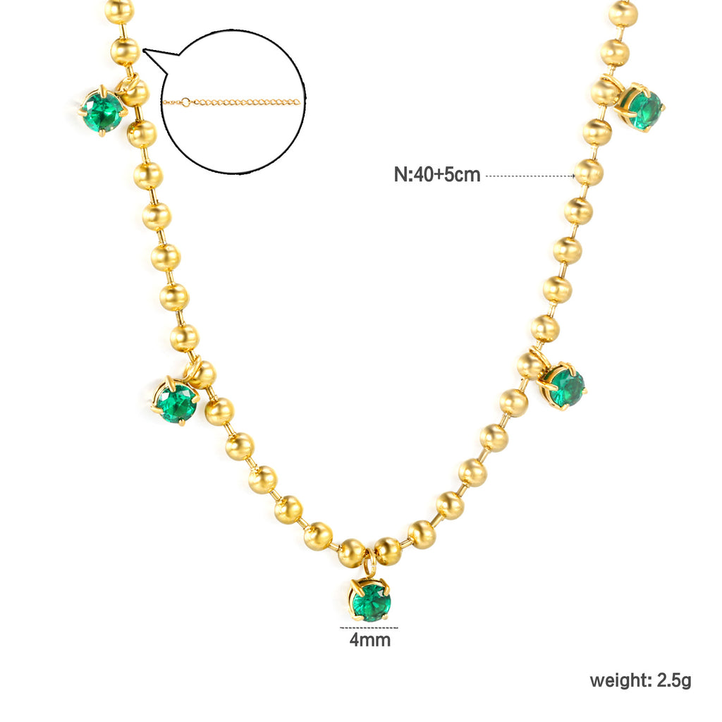 Damen elegante Halskette mit funkelnden Zirkonia und poliertem Goldfinish Shop Nory