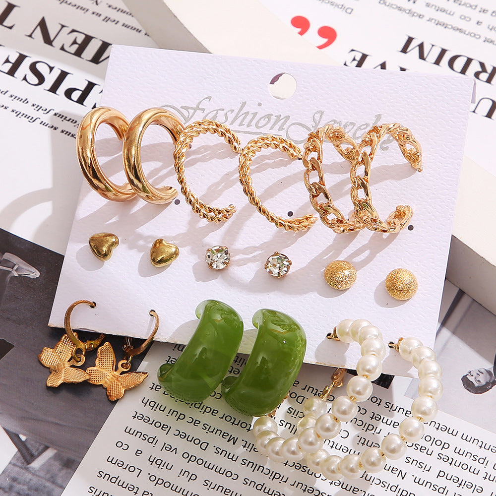 Damen Ohrringe Set mit eleganten Schmetterling- und Herzdesigns Shop Nory