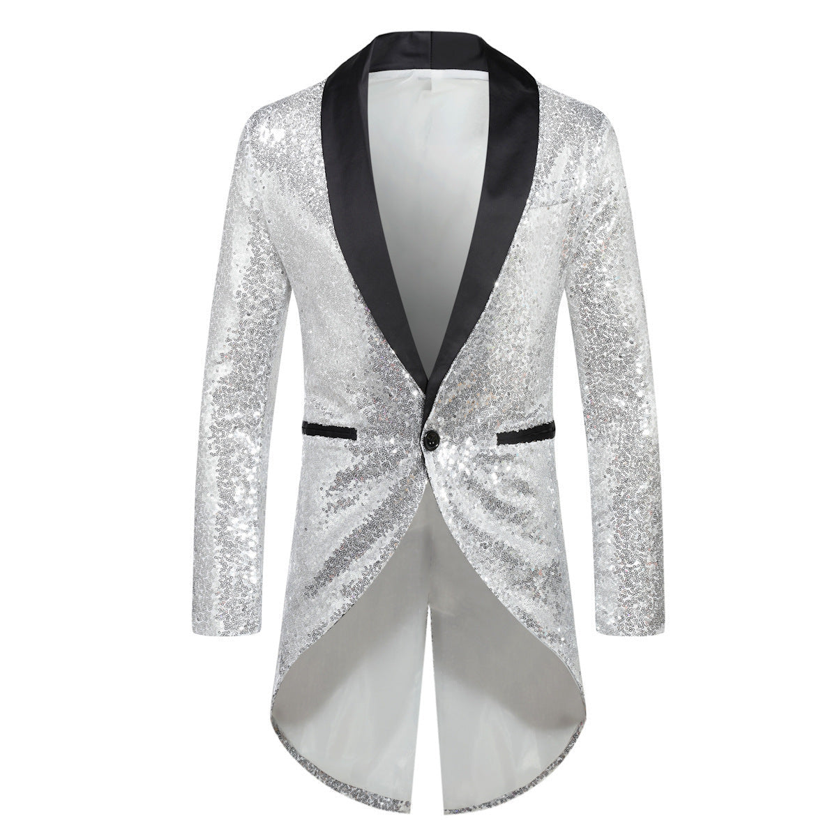 Herren Glitzernder Anzugblazer mit elegantem Schalkragen