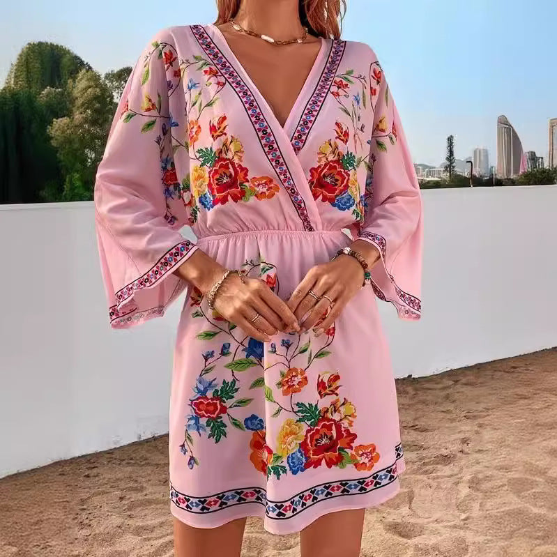 Damen Sommerliches Kleid mit raffinierten Stickdetails