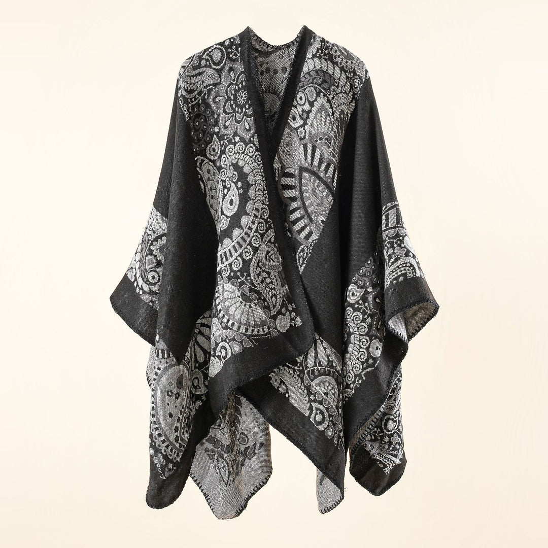 Damen Jacquard-Überwurf mit Paisley-Muster und offenem Kimono-Fall Shop Nory