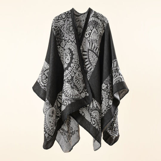 Damen Jacquard-Überwurf mit Paisley-Muster und offenem Kimono-Fall Shop Nory