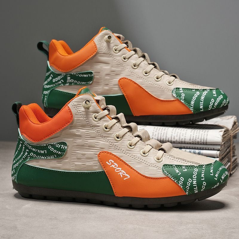 Herren Moderne leichte Schnür-Sneaker mit gepolstertem Kragen und kontrastierenden Overlays Shop Nory