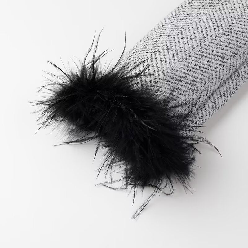 Damen Zweiteiliges Bouclé‑Tweed‑Set mit kurzem Blazer, Zierknöpfen und Minirock Shop Nory