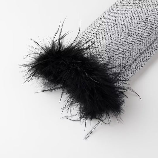Damen Zweiteiliges Bouclé‑Tweed‑Set mit kurzem Blazer, Zierknöpfen und Minirock Shop Nory