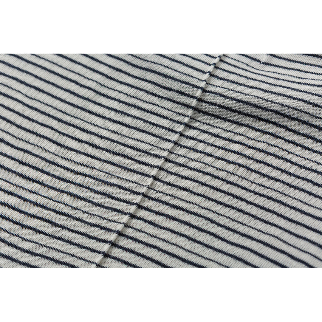 Unisex Fein gestreiftes Langarmshirt aus Baumwollmischung mit Rundhalsausschnitt Shop Nory