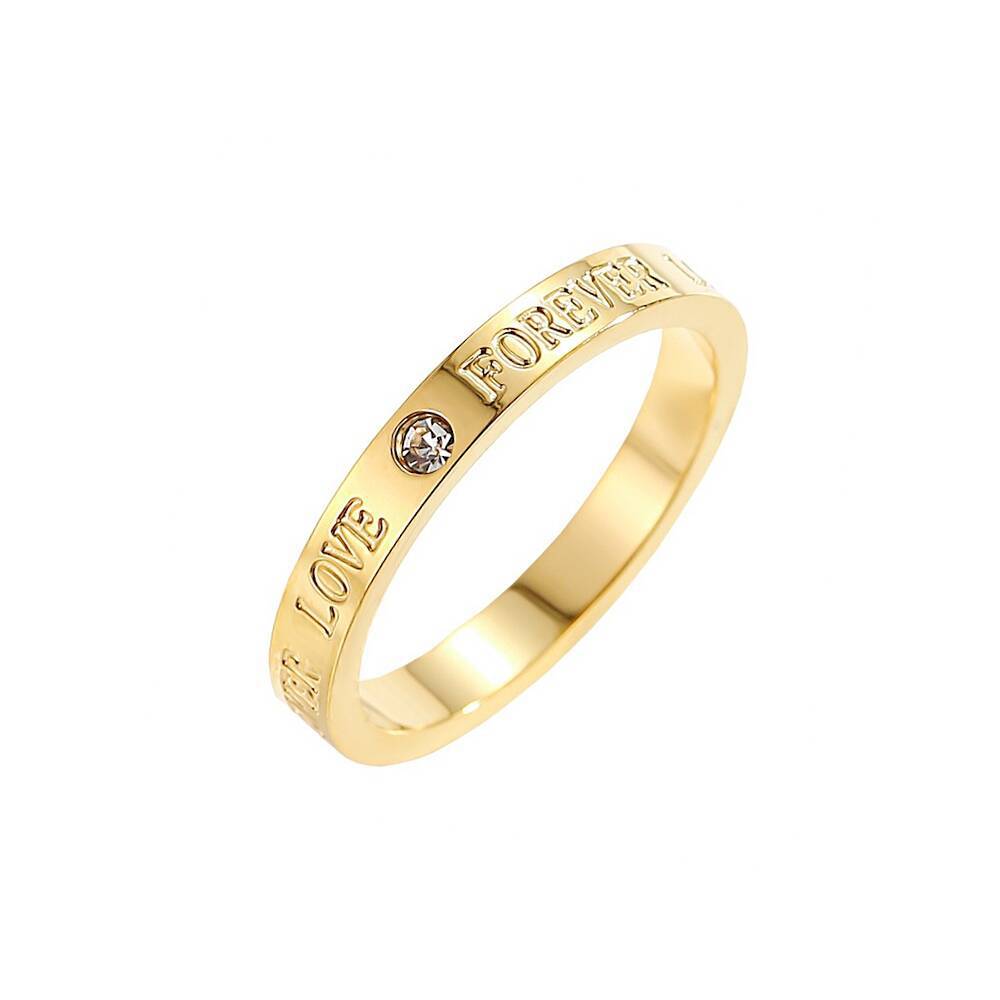 Damen Ring mit eingraviertem Liebesschriftzug und herzförmigem Zirkonia Shop Nory