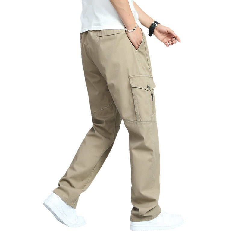 Herren Robuste Canvas-Cargohose mit geradem Bein, Knieabnähern & Klappentaschen Shop Nory