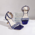 Damen Elegante Strass-Absatzsandalen mit verstellbarem Riemen und modischer Fußbettgestaltung
