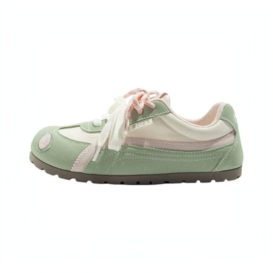Damen Retro Pastell‑Sneaker mit Veloursoptik, gepolstertem Komfortfußbett und Herz‑Patch Shop Nory