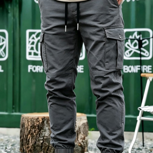Herren Tapered Cargo-Jogginghose mit elastischem Saum, Kordelzug & Multifunktions‑Taschen Shop Nory