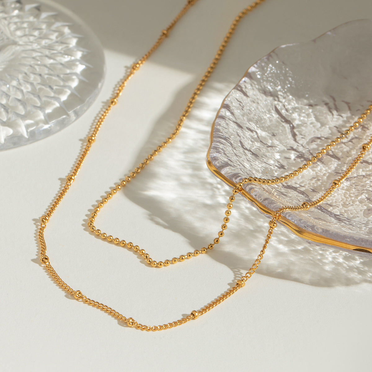 Damen Halskette mit doppeltem Gliederdesign aus hochwertigem Edelstahl Shop Nory