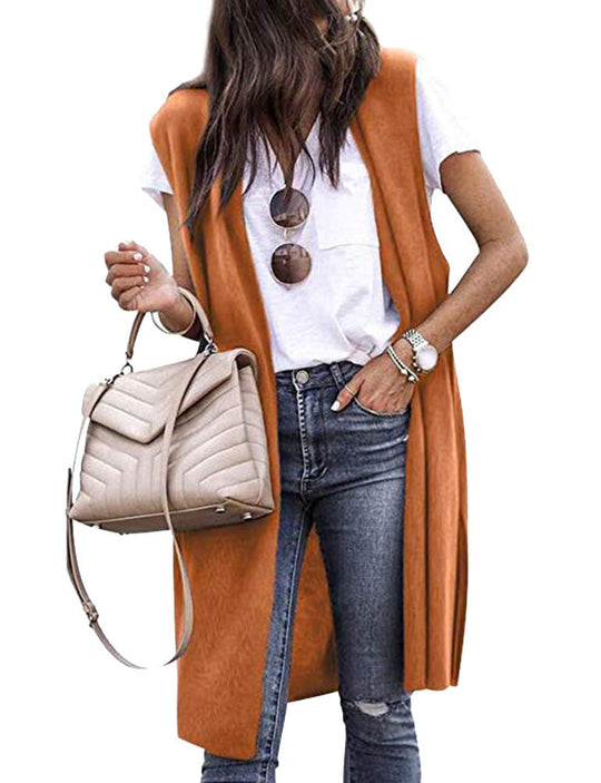 Damen Strickweste im lässigen Oversized-Design mit offenen Fronten und kurzer Ärmellänge