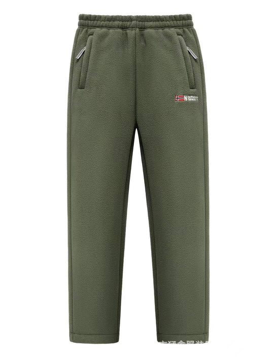 Damen Fleece-Hose mit elastischem Bund, Reißverschlusstaschen und Thermo-Innenfutter Shop Nory