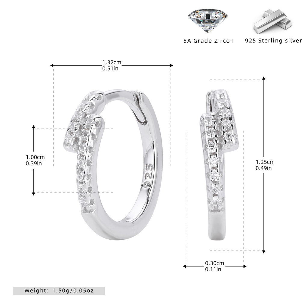 Damen Ohrringe mit funkelndem Zirkonbesatz aus hochwertigem 925 Sterling Silber Shop Nory
