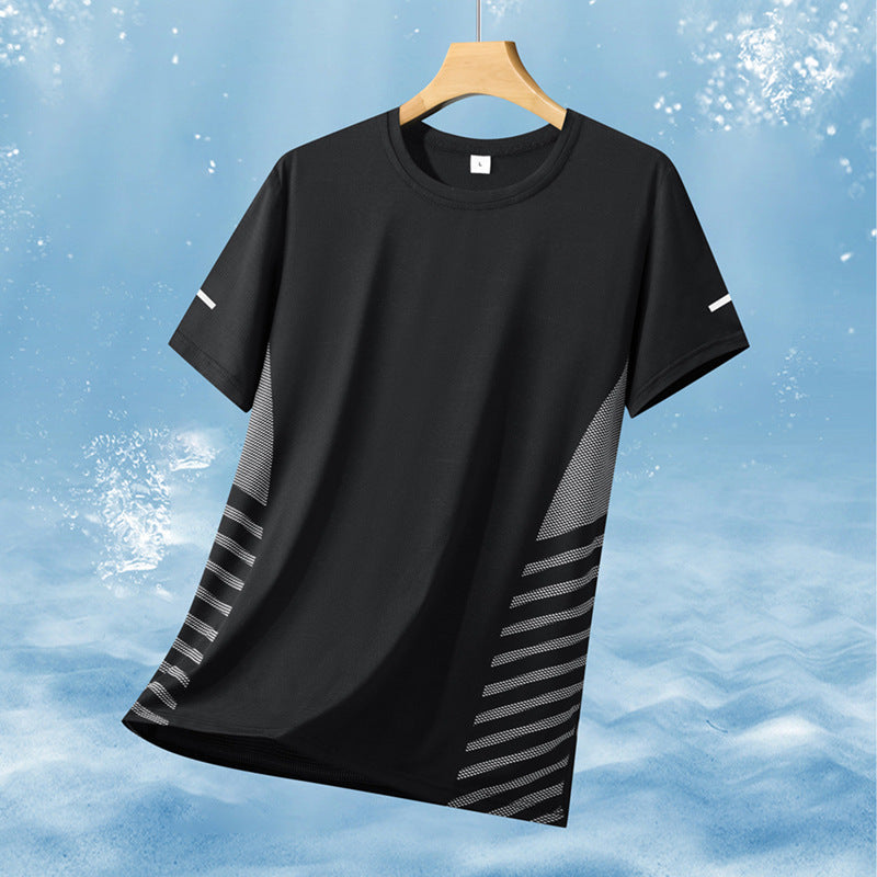 Herren nan atmungsaktives Sportshirt mit Netz-Einsätzen, feuchtigkeitsableitender Funktionsstoff und reflektierenden Streifen